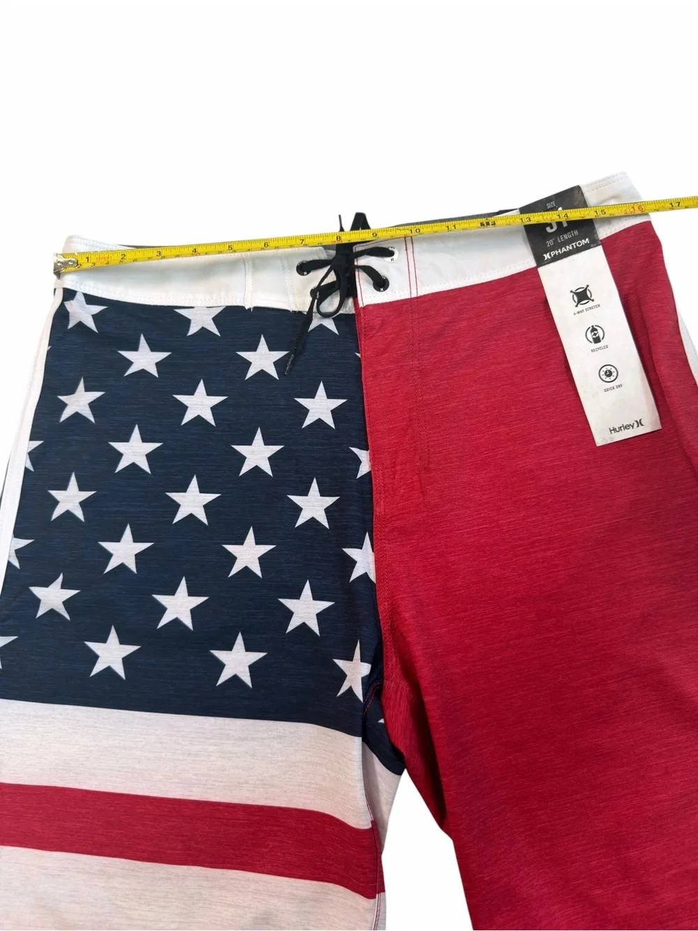 Hurley Phantom Patriot American Flag Pattern Board Shorts Men’s Size 31